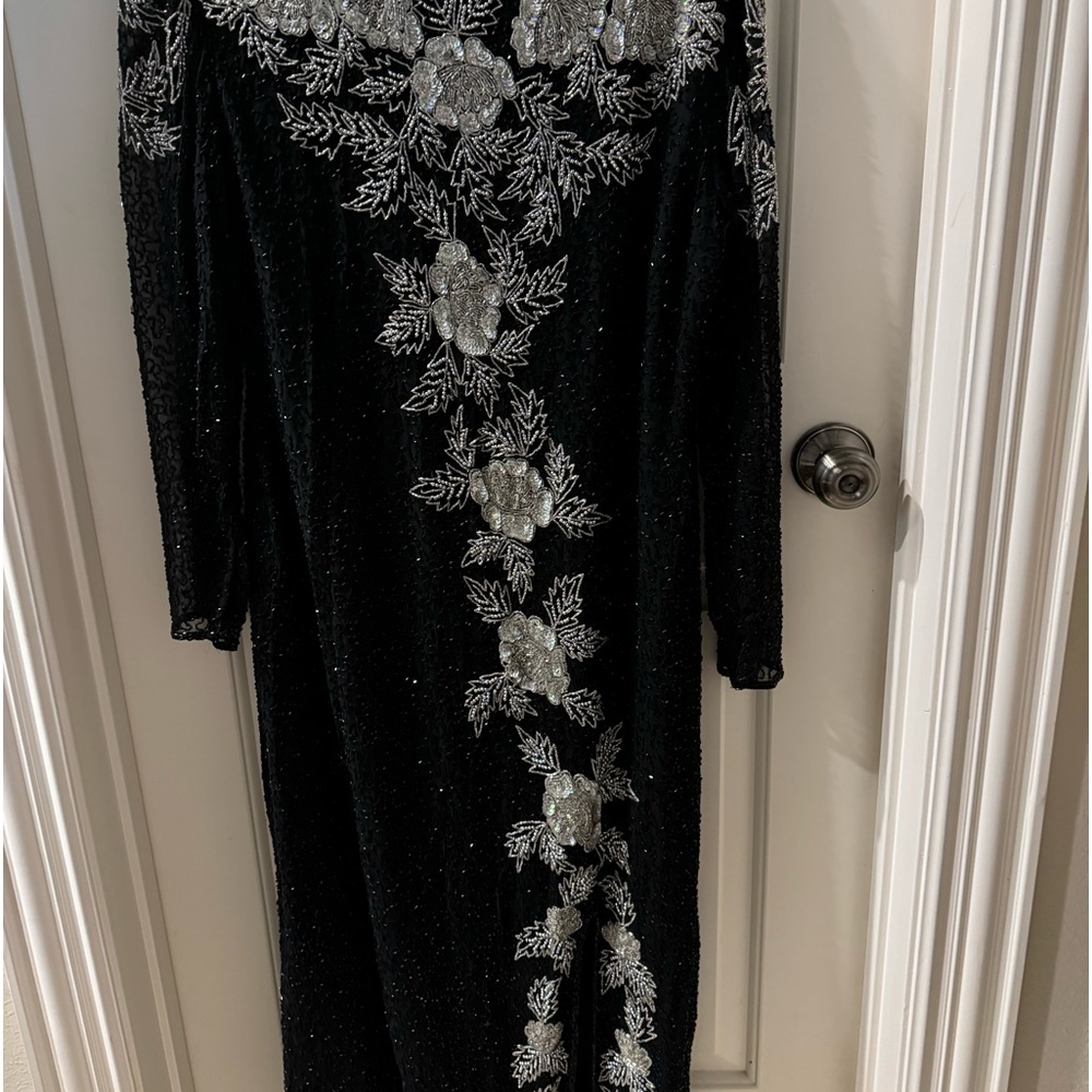 Pure silk, beaded formal gown